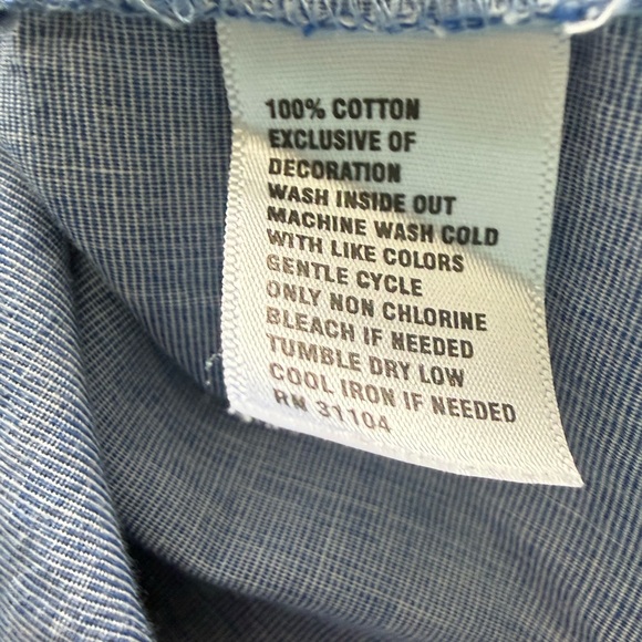 Crown & Ivy Sleeveless Blue V-Neck Embroidered Trim Top - XL - Picture 6 of 6